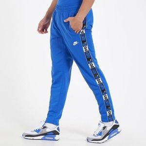 Blue Nike just do it tape track pants logo joggers sweats sweatpants